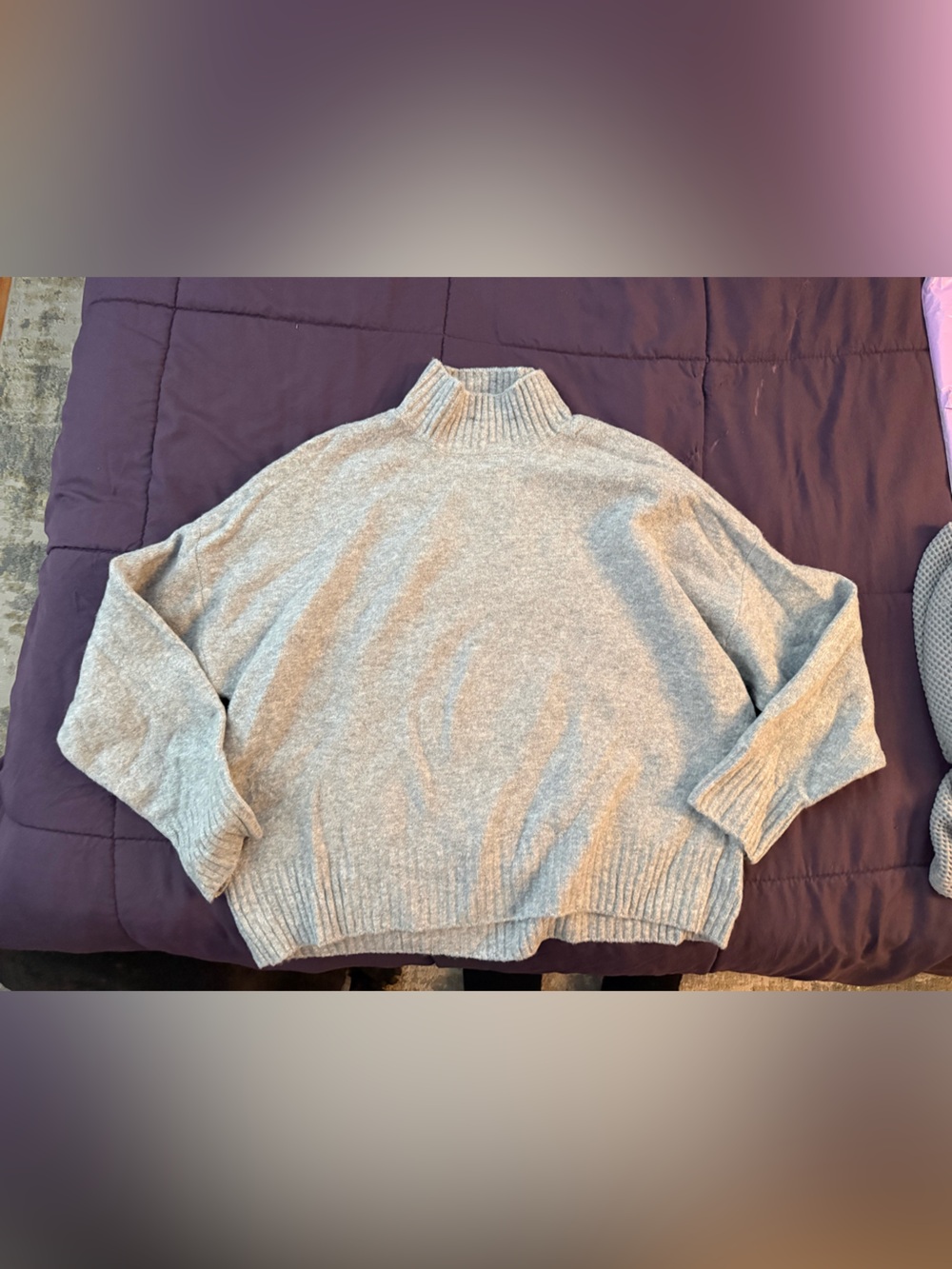 For The Republic Heather Gray Turtleneck Sweater